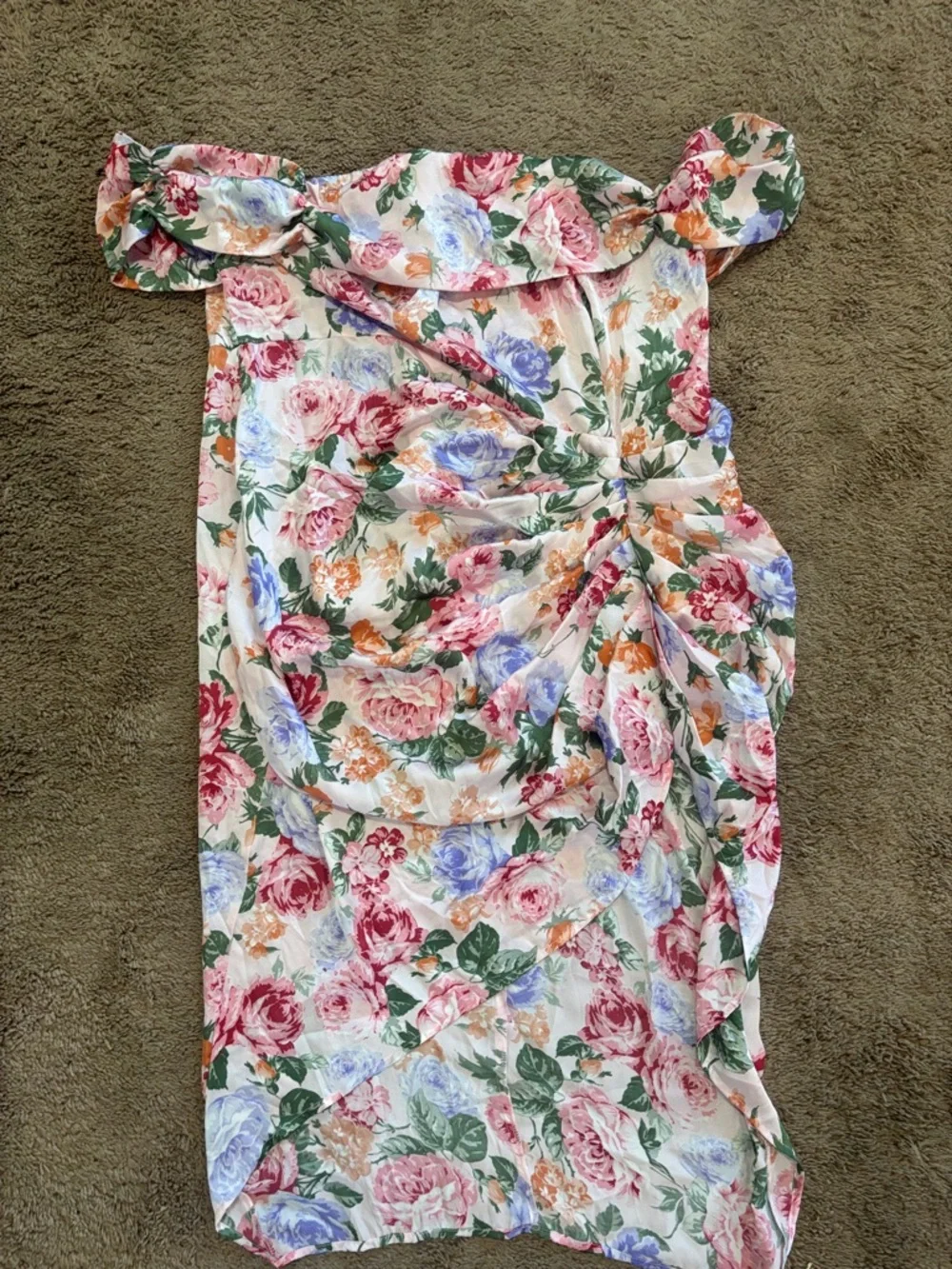 SHEIN Pink Floral Cowl Midi Dress - Picture 7 of 7